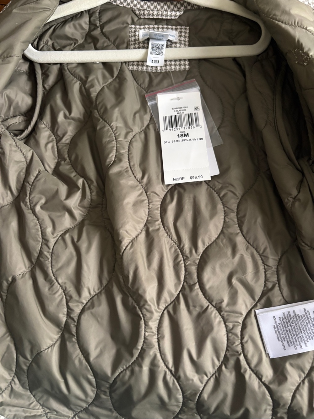 Ralph Lauren Houndstooth Quilted Pea Coat in Beige and Brown - Picture 3 of 8